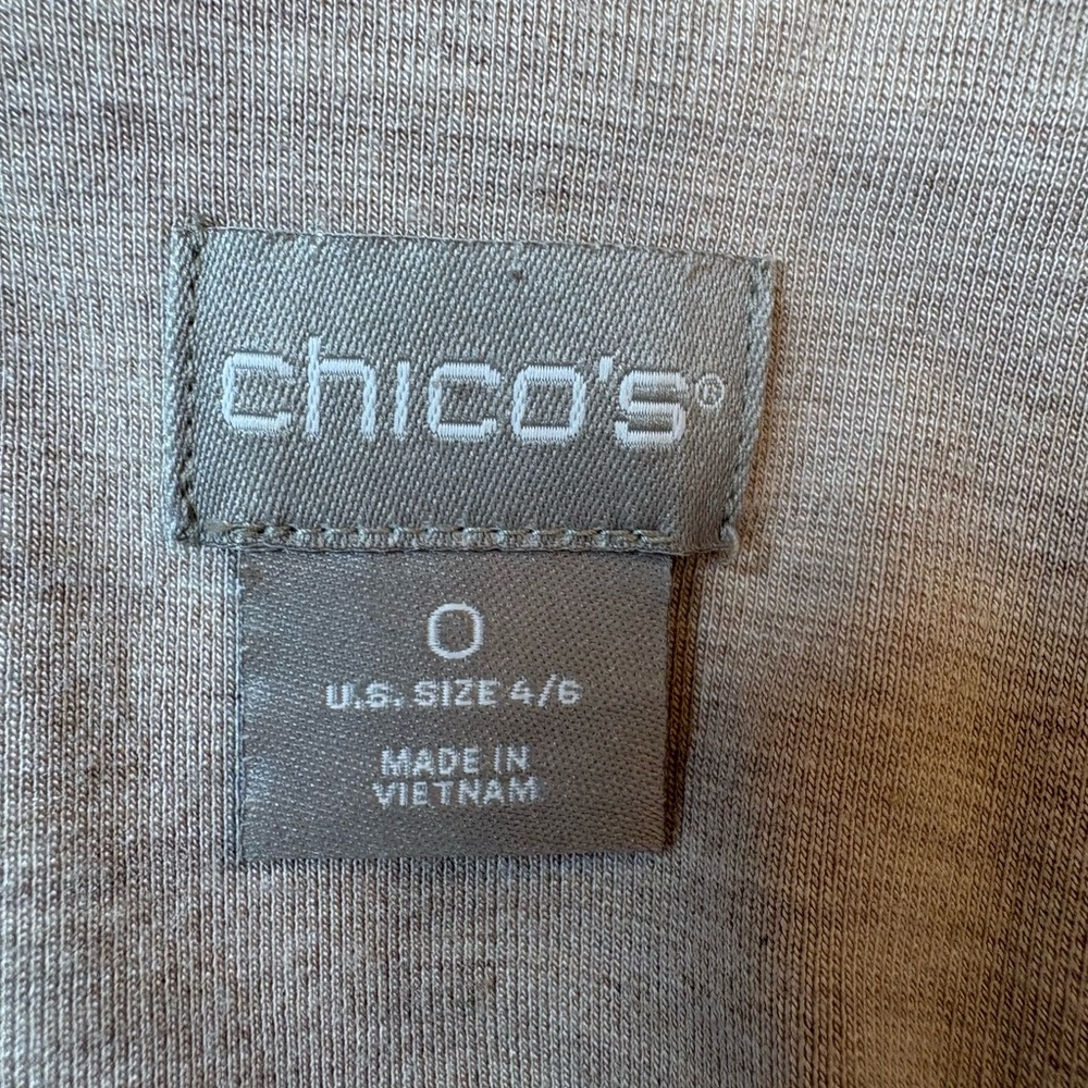 Chico’s women’s tan blazer open front pockets size small (4-6) - Picture 5 of 7